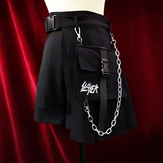Gothic Preppy Style Low Waist Plaid Short Skirt-women-wanahavit-Black-S-wanahavit