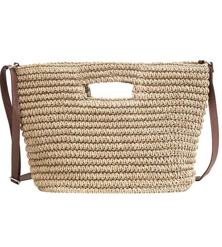 Weave Straw Braided Shoulder Tote Bag-women-wanahavit-Beige-wanahavit