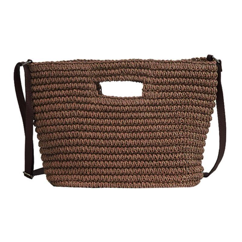 Weave Straw Braided Shoulder Tote Bag-women-wanahavit-Coffee-wanahavit