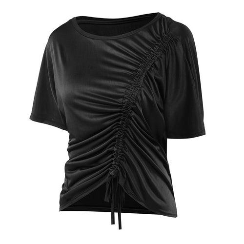Load image into Gallery viewer, Asymmetrically Laced Loose Shirt-women-wanahavit-Black-S-wanahavit
