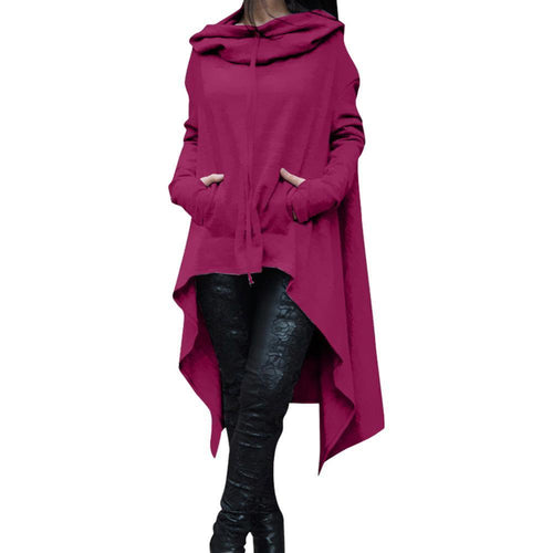 Load image into Gallery viewer, Irregular Draw Cord Coat Loose Long Sleeve-women-wanahavit-Purple-4XL-wanahavit
