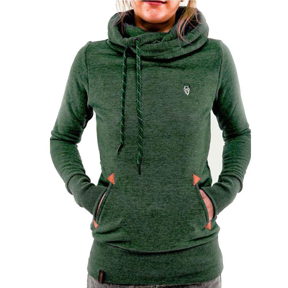 Fashion Fleeces Embroidery Pocket Hoodies-women-wanahavit-Green-S-wanahavit