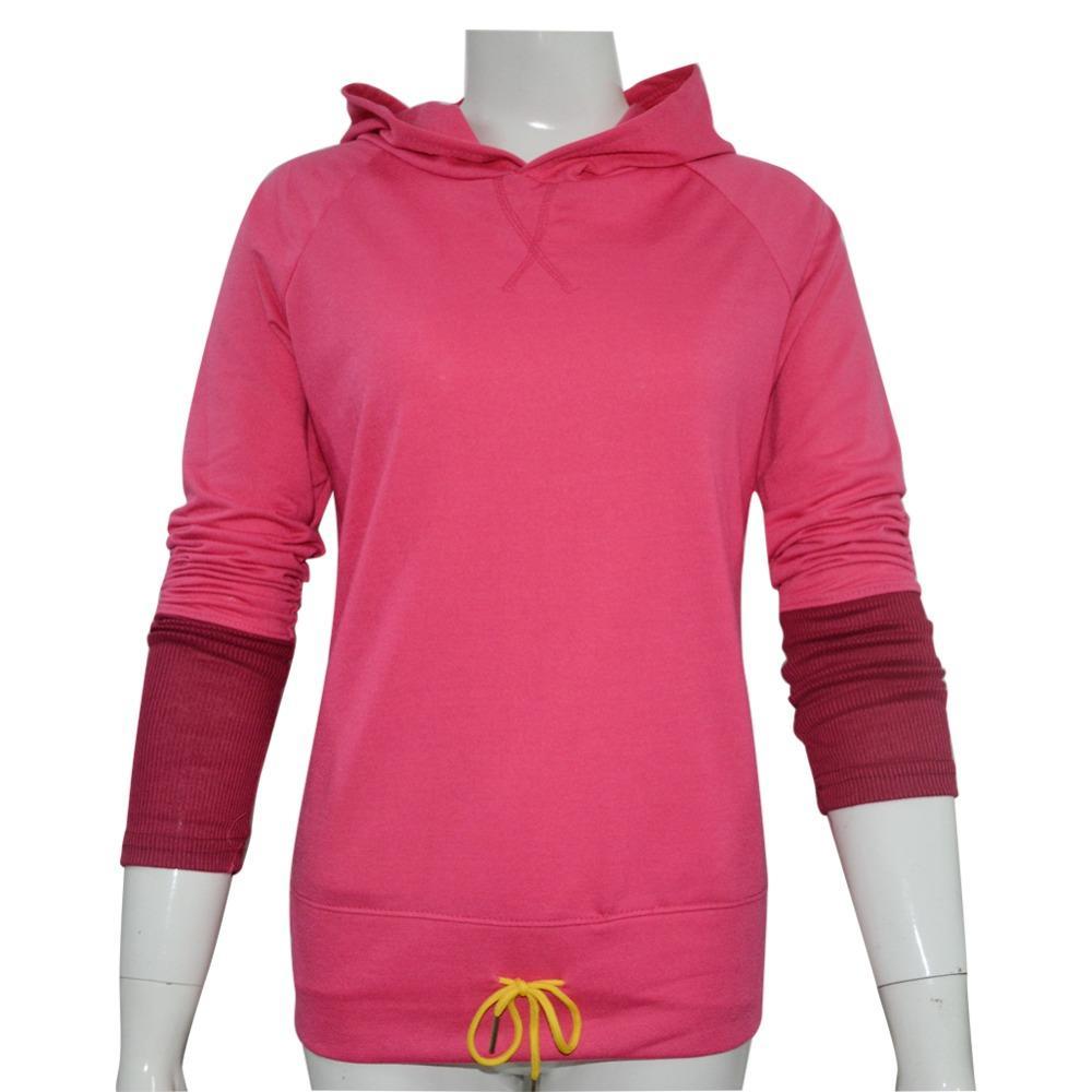 Patchwork Long-sleeved Pullovers Hoodies-women fashion & fitness-wanahavit-Pink-S-wanahavit