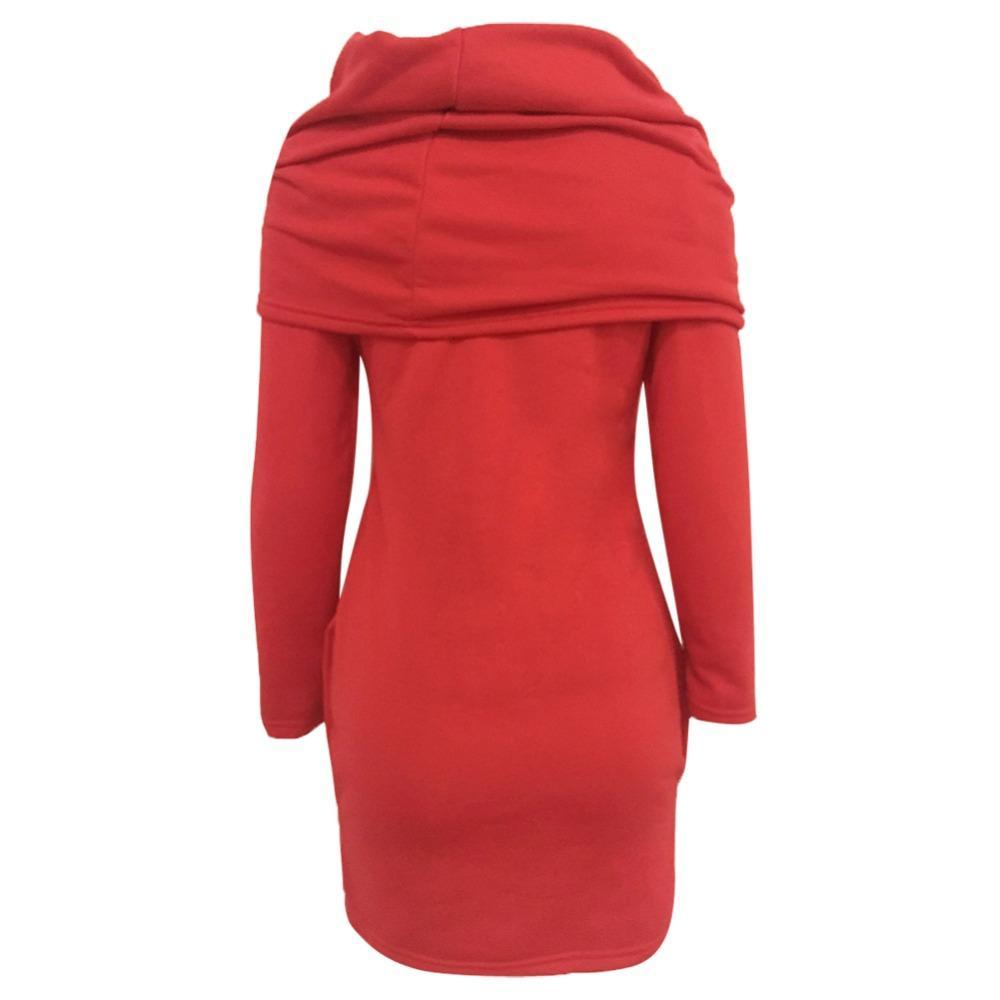 Smile Star Printed Dress Hoodies-women-wanahavit-Red-S-wanahavit