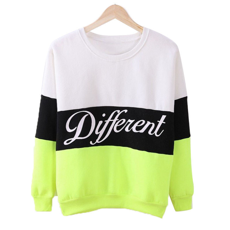 Three Color Accent Different Printed Sweatshirt-women-wanahavit-White and Green-One Size-wanahavit