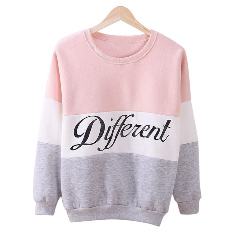 Three Color Accent Different Printed Sweatshirt-women-wanahavit-Pink and Grey-One Size-wanahavit