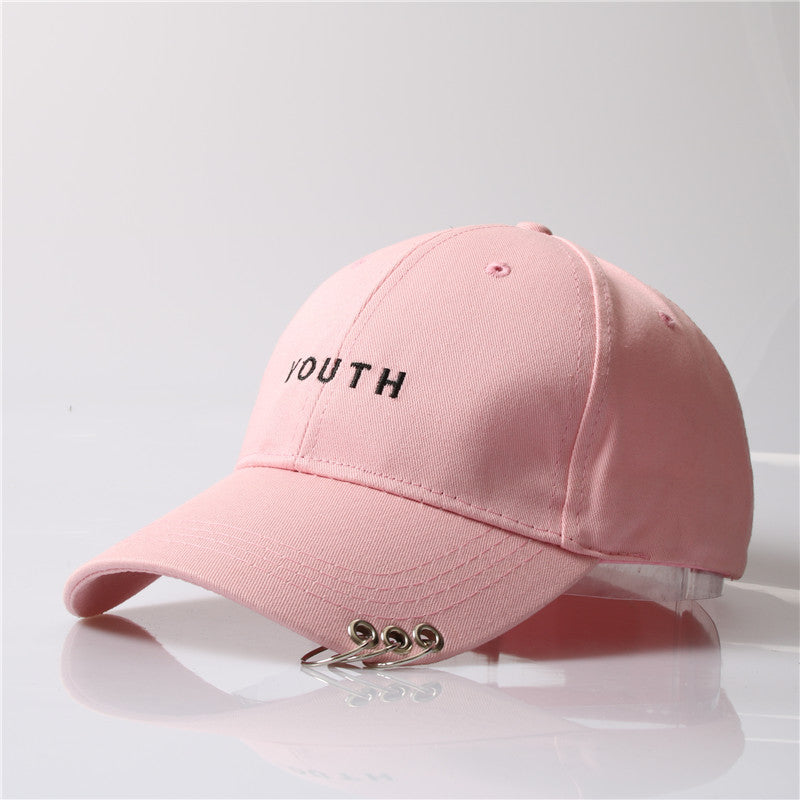 Youth Embroid Baseball Cap-unisex-wanahavit-Pink with Rings-wanahavit
