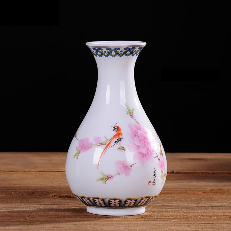 Vintage Chinese Decorative Ceramic Flower Vase-home accent-wanahavit-Design E4-wanahavit