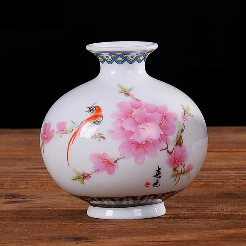 Vintage Chinese Decorative Ceramic Flower Vase-home accent-wanahavit-Design E5-wanahavit