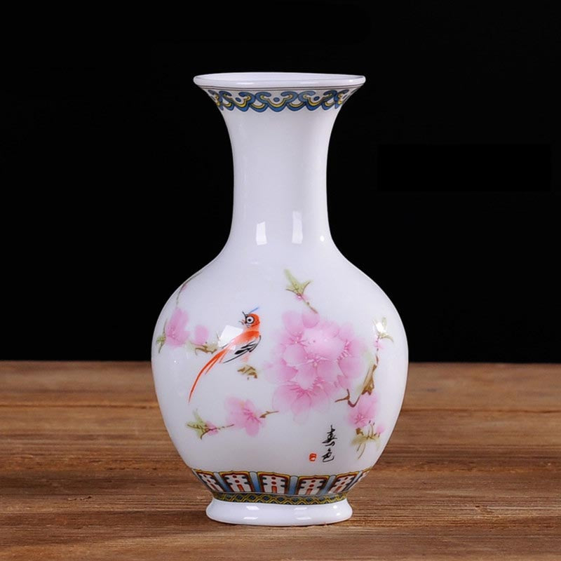 Vintage Chinese Decorative Ceramic Flower Vase-home accent-wanahavit-Design E1-wanahavit