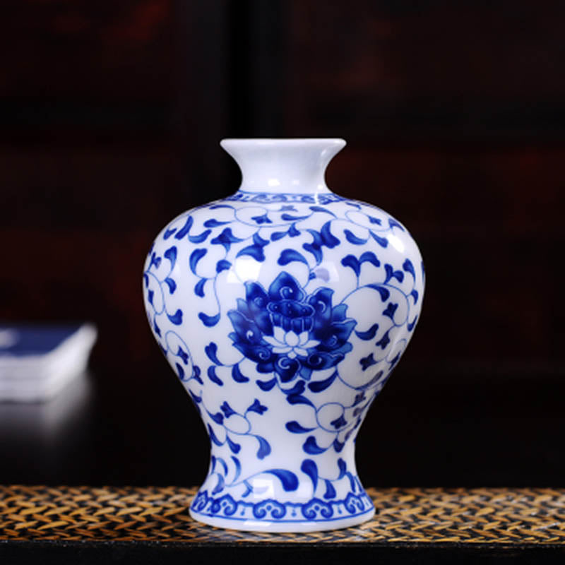 Vintage Chinese Decorative Ceramic Flower Vase-home accent-wanahavit-Design B5-wanahavit