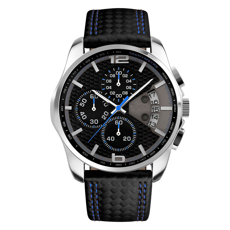 Luxury Leather Strap Waterproof Wristhwatch-men-wanahavit-Blue-wanahavit