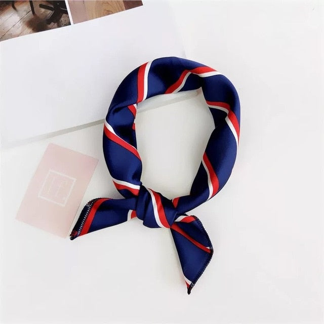 50*50cm Silk Scarves Soft Hair Tie Neckerchief Foulard Muffler Small Square Scarf