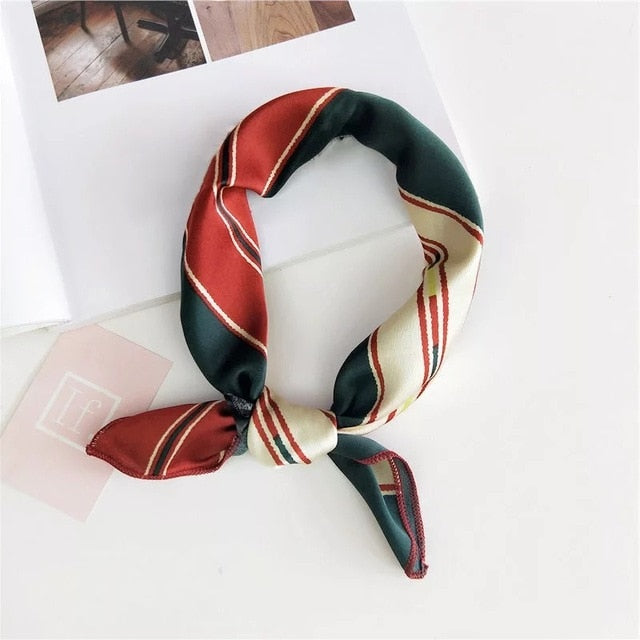 50*50cm Silk Scarves Soft Hair Tie Neckerchief Foulard Muffler Small Square Scarf