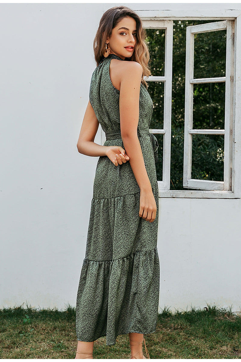 Sexy Halter Neck Sleeveless Vintage Long Maxi Boho Dress-women-wanahavit-Green-S-wanahavit