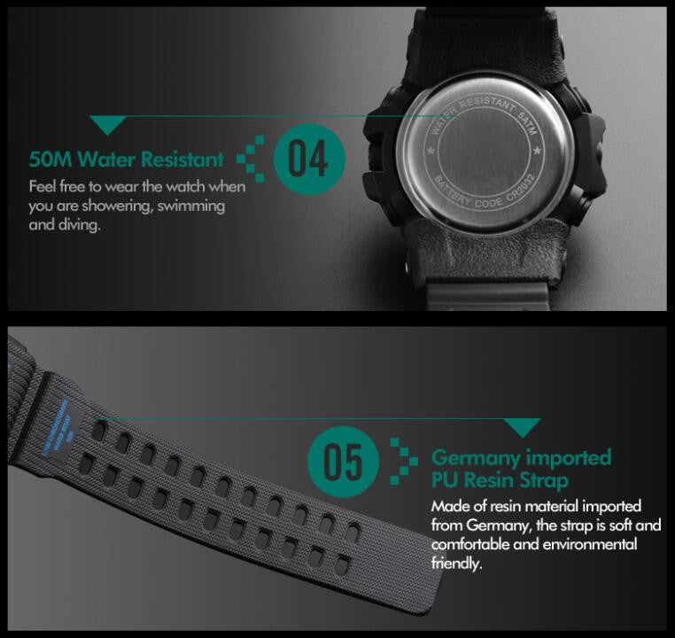 Shock Resistant LED Waterproof Wristwatch-men-wanahavit-Red-wanahavit