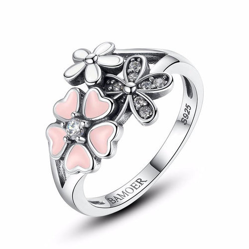 Load image into Gallery viewer, 925 Sterling Silver Pink Cherry Flower Blossom Ring-women-wanahavit-6-wanahavit
