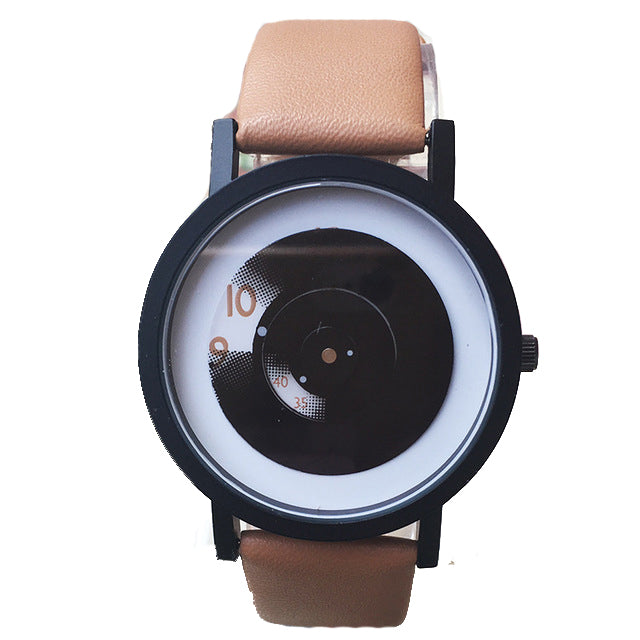 Retro Minimalist Quartz Watch with PU Leather Strap-unisex-wanahavit-Brown-wanahavit