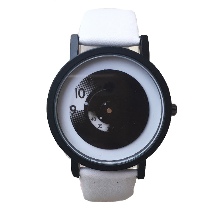 Retro Minimalist Quartz Watch with PU Leather Strap-unisex-wanahavit-White-wanahavit