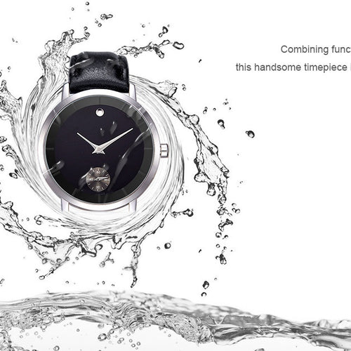 Load image into Gallery viewer, Minimalist Dial Waterproof Leather Wristwatch-men-wanahavit-black-wanahavit
