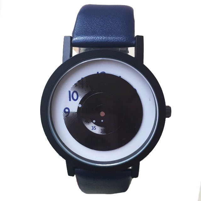 Retro Minimalist Quartz Watch with PU Leather Strap-unisex-wanahavit-Blue-wanahavit