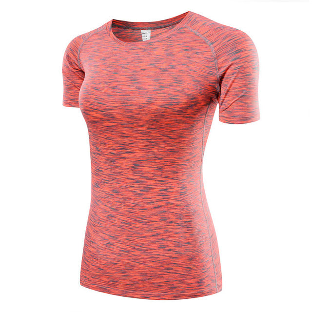 Quick Dry Short Sleeve Yoga Shirt-women fitness-wanahavit-Orange-S-wanahavit