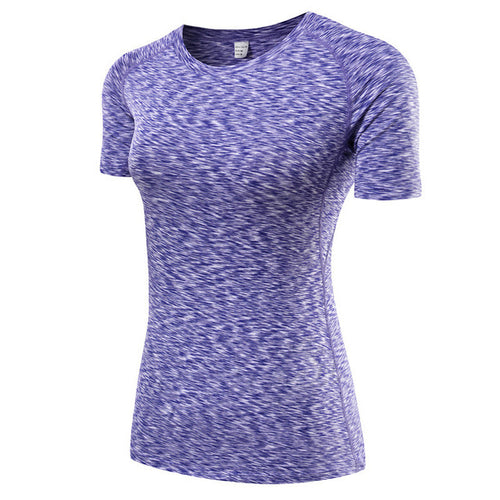 Load image into Gallery viewer, Quick Dry Short Sleeve Yoga Shirt-women fitness-wanahavit-Purple-S-wanahavit
