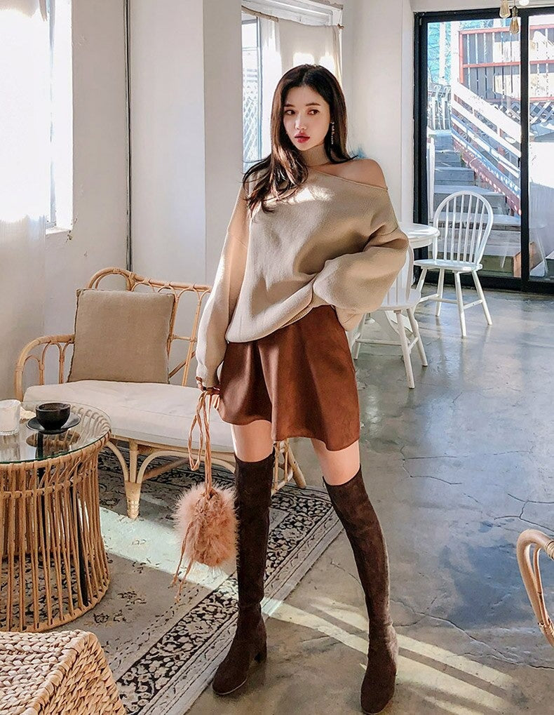Winter Loose Autumn Elegant Knitted Warm Pullover Long Sleeve