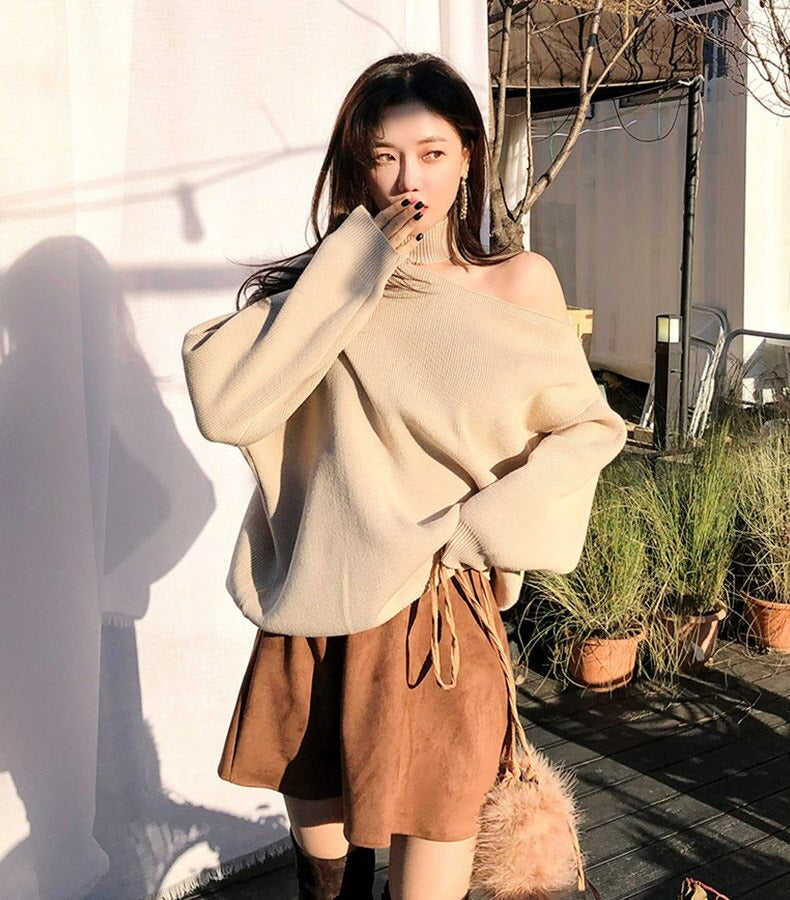 Winter Loose Autumn Elegant Knitted Warm Pullover Long Sleeve