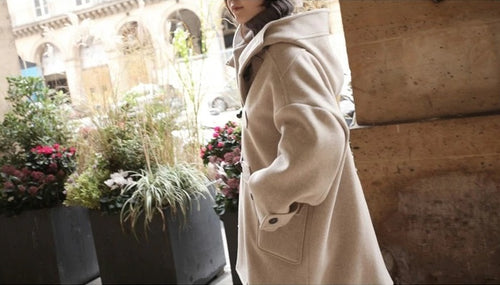 Load image into Gallery viewer, Hooded Winter Cotton Thick Loose Woolen Coat

