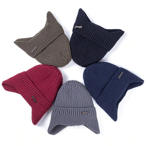 Load image into Gallery viewer, Ear Protection Stylish Soft Beanie Classic Knit Earflap Outdoor Knitted Woolen Warm Winter Cap
