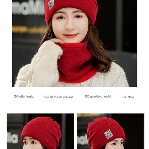 Load image into Gallery viewer, Add Fur Lined Set Fashion Beanie Outdoor Knitted Woolen Warm Winter Cap
