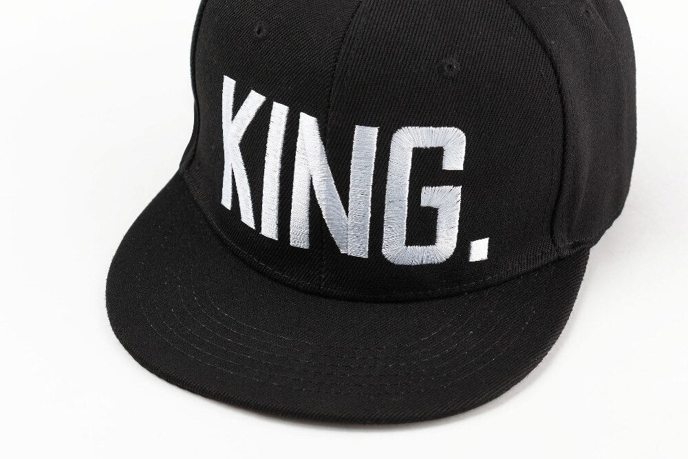 KING QUEEN Embroidery Baseball Adjustable Snapback Cap