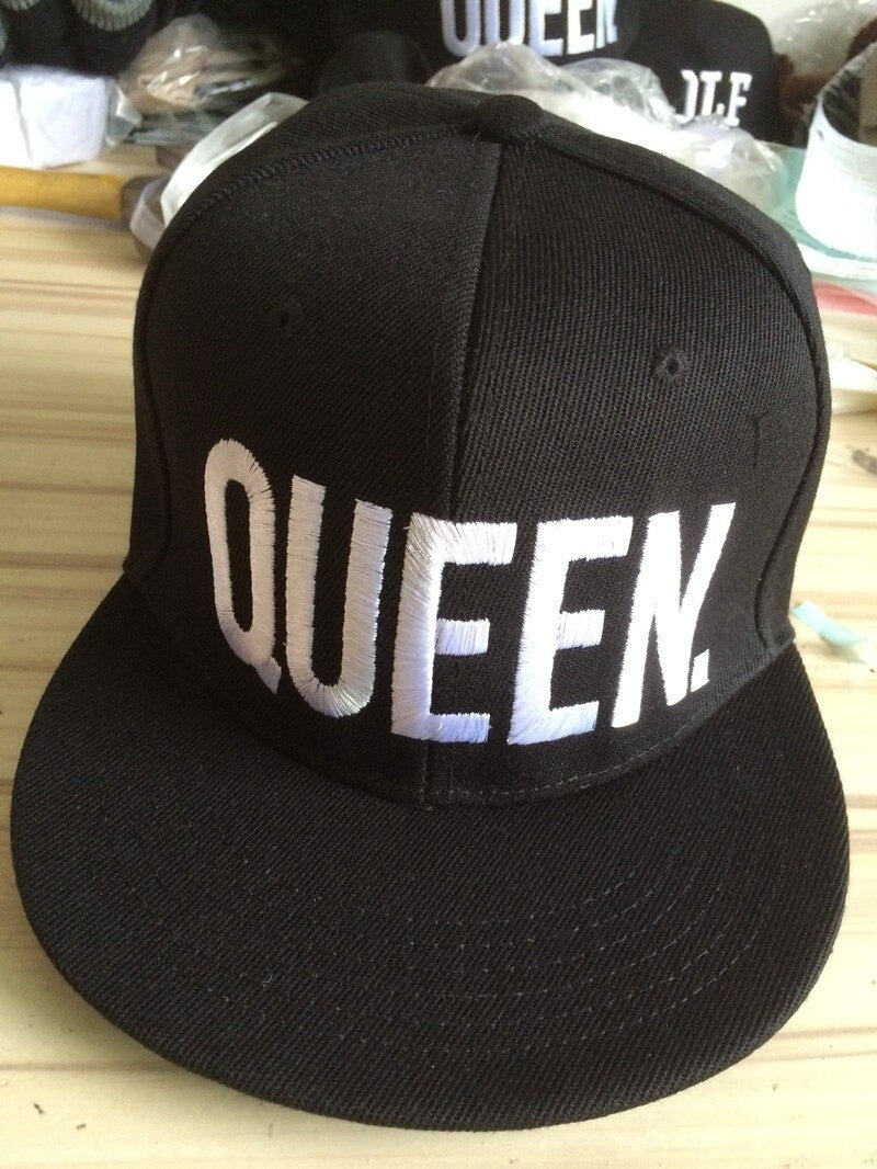 KING QUEEN Embroidery Baseball Adjustable Snapback Cap