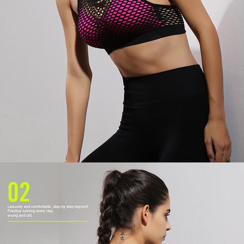 Load image into Gallery viewer, Sexy Breathable Mesh Padded Sports Bra
