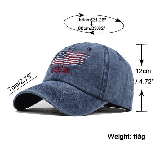 Load image into Gallery viewer, USA Flag Embroidered Snapback Baseball Cap
