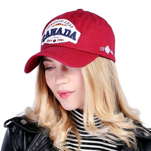 Load image into Gallery viewer, Canada Letter Cotton Embroidery Snapback Baseball Cap
