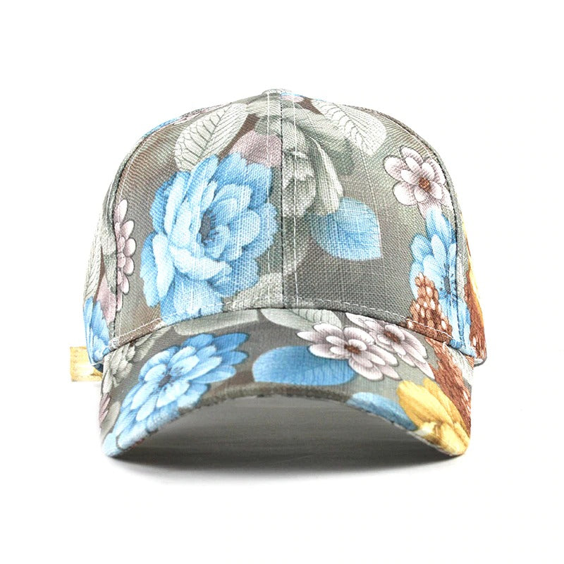 Floral Embroidered Flower Print Lace Snapback Baseball Cap