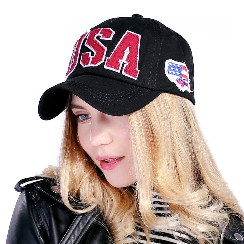 USA Embroidered Patched Letter Baseball Cap – wanahavit