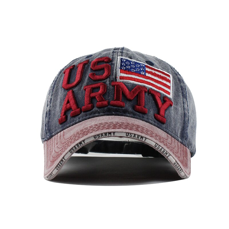 100% Washed Cotton Embroidery US Army Flag Baseball Cap