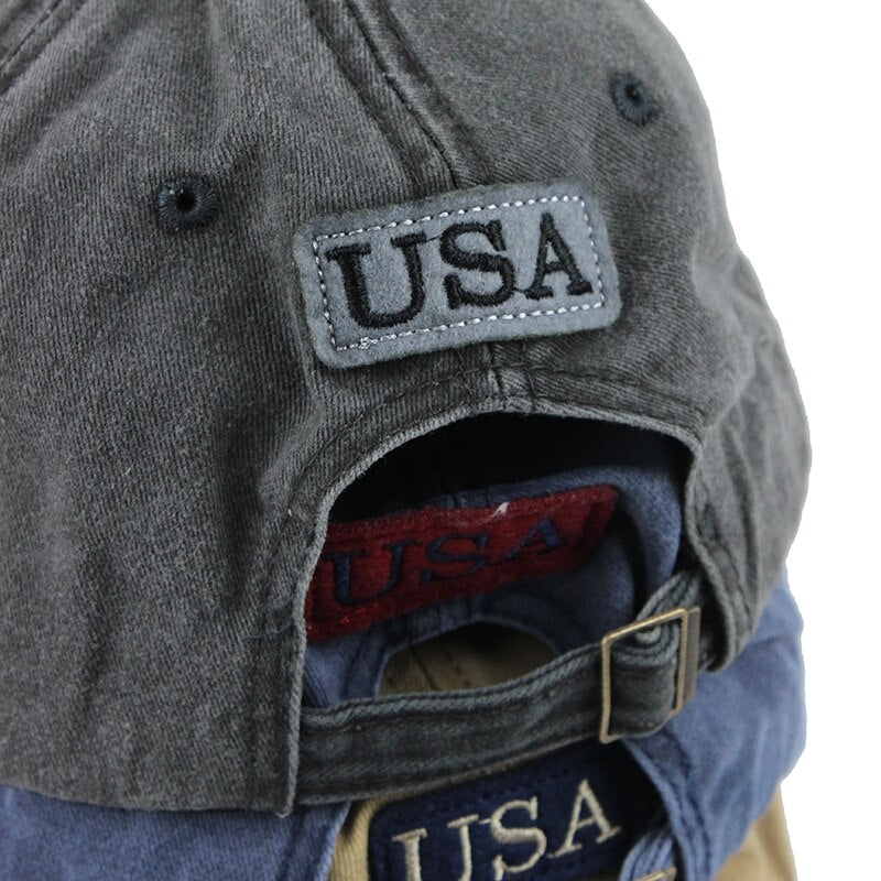 USA Flag Embroidered Snapback Baseball Cap