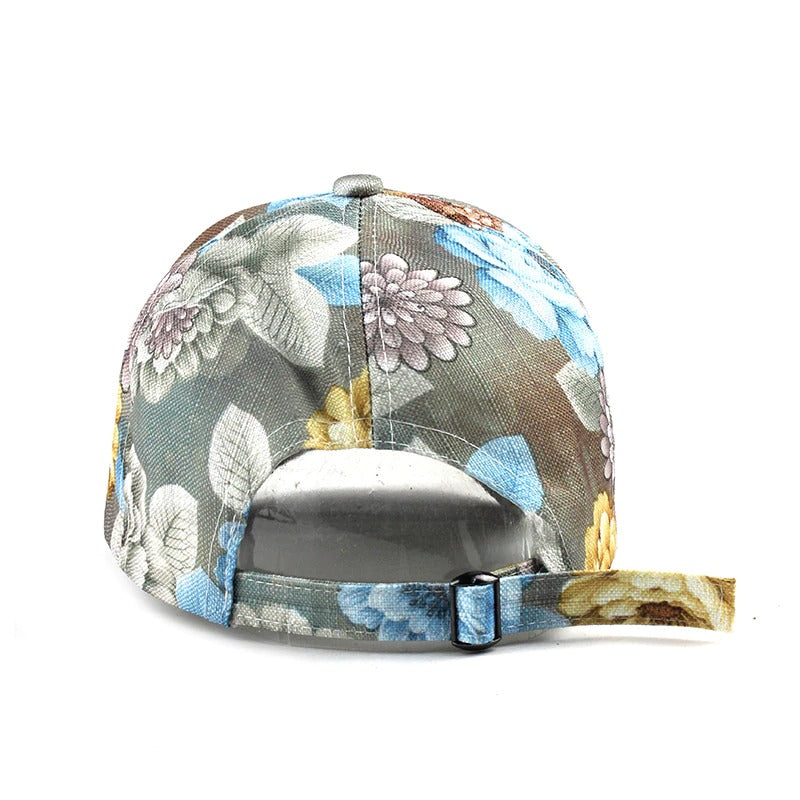 Floral Embroidered Flower Print Lace Snapback Baseball Cap