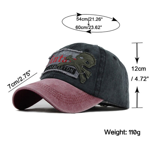 Load image into Gallery viewer, Vintage Human Skeleton Patched Embroidered Snapback Baseball Cap
