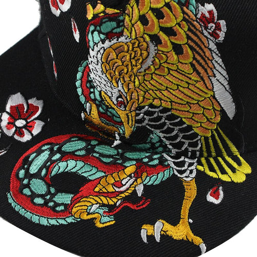 Load image into Gallery viewer, Eagle Embroidery Street Style Snapback Hip Hop Cap
