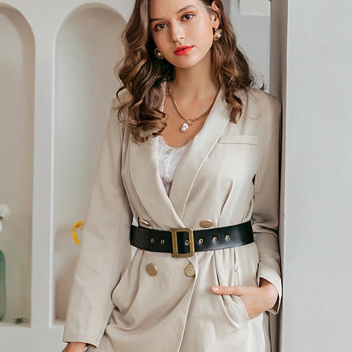 Load image into Gallery viewer, Elegant Button Blazer Solid Casual Autumn Winter Long Sleeve Office Dress
