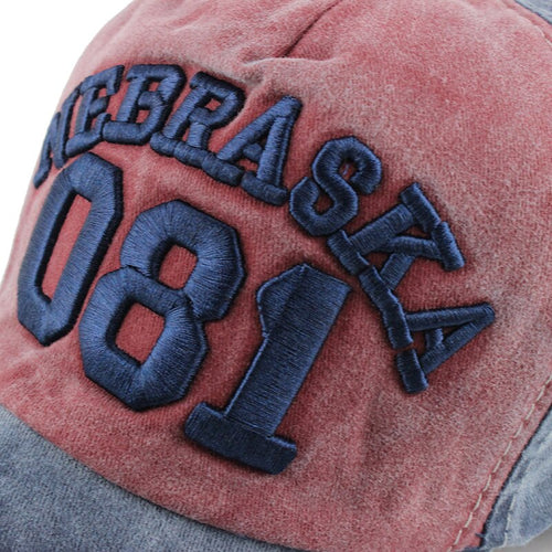 Load image into Gallery viewer, Nebraska 081 Embroidered Letter Washed Baseball Cap
