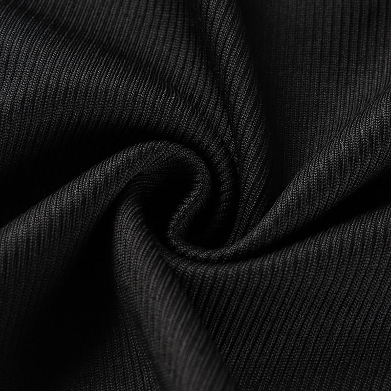 Bralette Crop Top Sexy Black Clubwear Summer With Plastic Buckle Tank Sleeveless