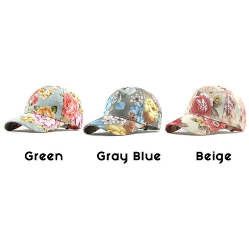 Load image into Gallery viewer, Floral Embroidered Flower Print Lace Snapback Baseball Cap
