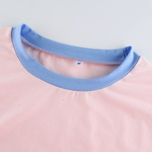 Load image into Gallery viewer, Macaron Colorblock Cute Harajuku Crop Top Short Sleeve Tees
