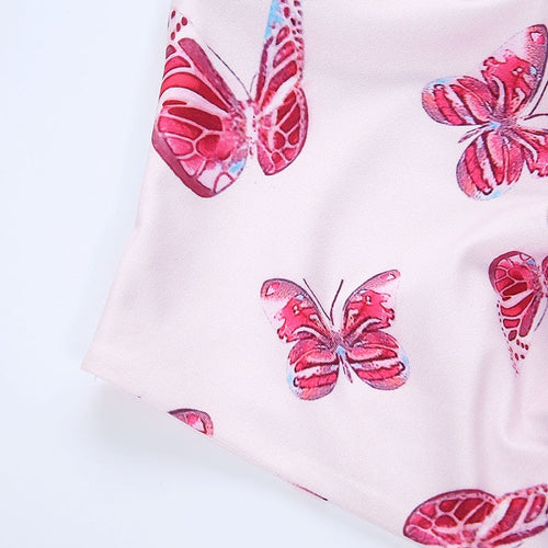 Load image into Gallery viewer, Boho Butterfly Pattern Cute Crop Top Kawaii Halter Sexy Backless Sleeveless
